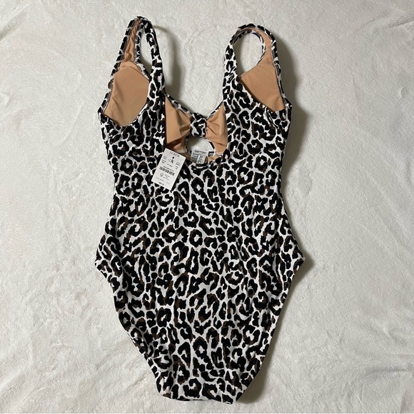 J.Crew Leopard cutout one-piece swimsuit with bow size Medium - Picture 4 of 8